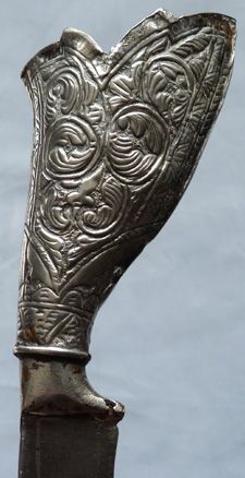 Antique C.1900 Indonesian Sumatran Silver-Mounted Sewar Knife #3