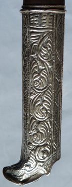 Antique C.1900 Indonesian Sumatran Silver-Mounted Sewar Knife #3