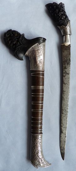 C.1900 Indonesian Sumatran Silver-Mounted Sewar Knife #2
