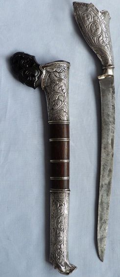 C.1900 Indonesian Sumatran Silver-Mounted Sewar Knife #3