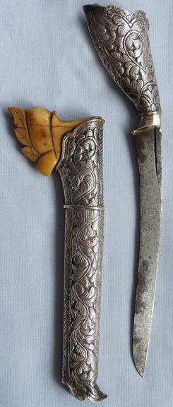 C.1900 Indonesian Sumatran Silver-Mounted Sewar Knife #4
