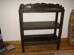 EBONISED OAK CARVED BUFFET SERVER C1711