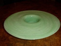 ART GLASS DESIGNER GREEN MARBLE EFFECT DISH