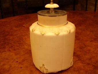 ROYAL WORCESTER BREAKFAST JAM POT BY LOCKE & CO C1896 WITH PEWTER ETCHED LID