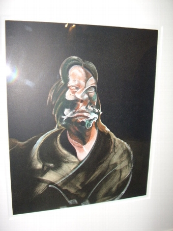 Antique FRANCIS BACON RARE LITHOGRAPH PORTRAIT OF ISABEL RAWSTHORNE UNDER GLASS 1966