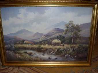 QUALITY PRINT OF HARVEST TIME UNDER GLASS 24 X 34 INCHES
