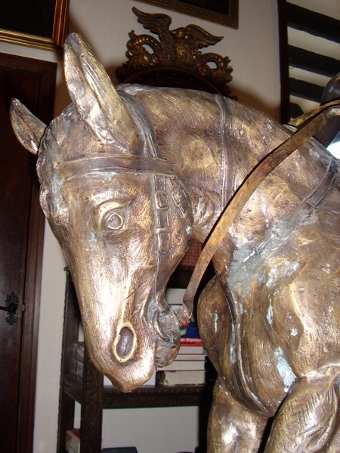 Antique LARGE BRONZE OF JOCKEY ON HORSEBACK 