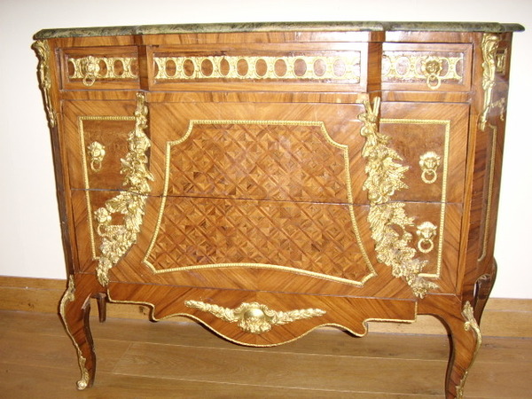 LOUIS IV ORMOLU CHEST WITH MARBLE TOP