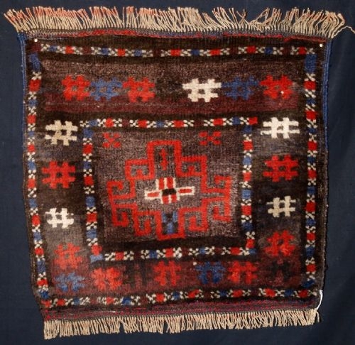 OLD BALUCH BAG FACE OF SMALL SIZE, CIRCA 1920.