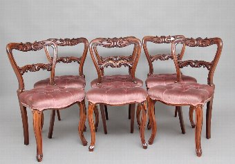 A set of six 19th Century rosewood dining chairs
