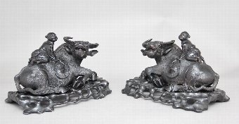 A pair of 20th Century Chinese wood carvings