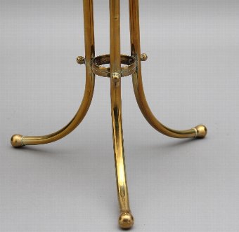 Antique 19th Century brass and mahogany magazine rack