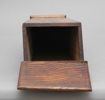 Antique 19th Century elm and fruitwood candle box