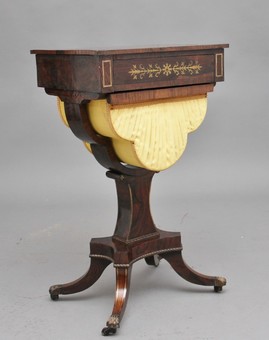 Early 19th Century rosewood and brass inlaid work table