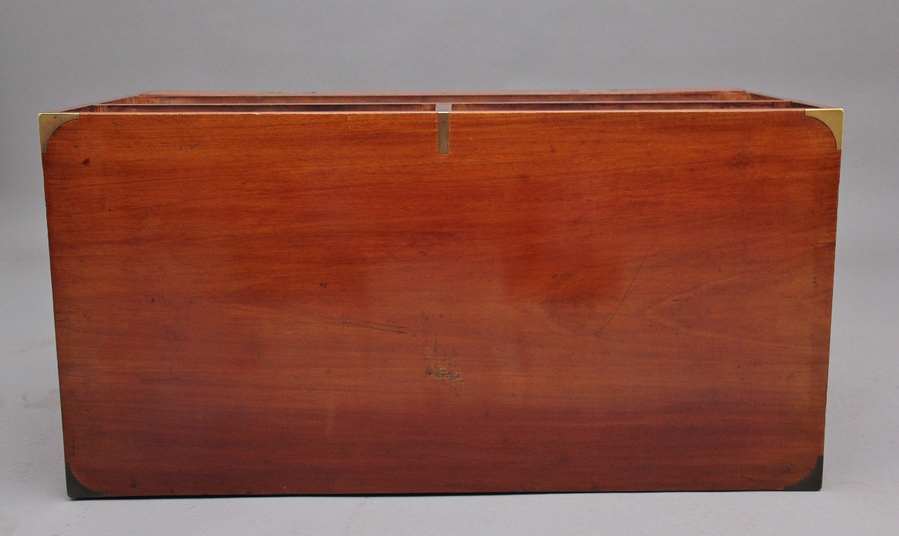 Antique 19th Century mahogany military secretaire chest
