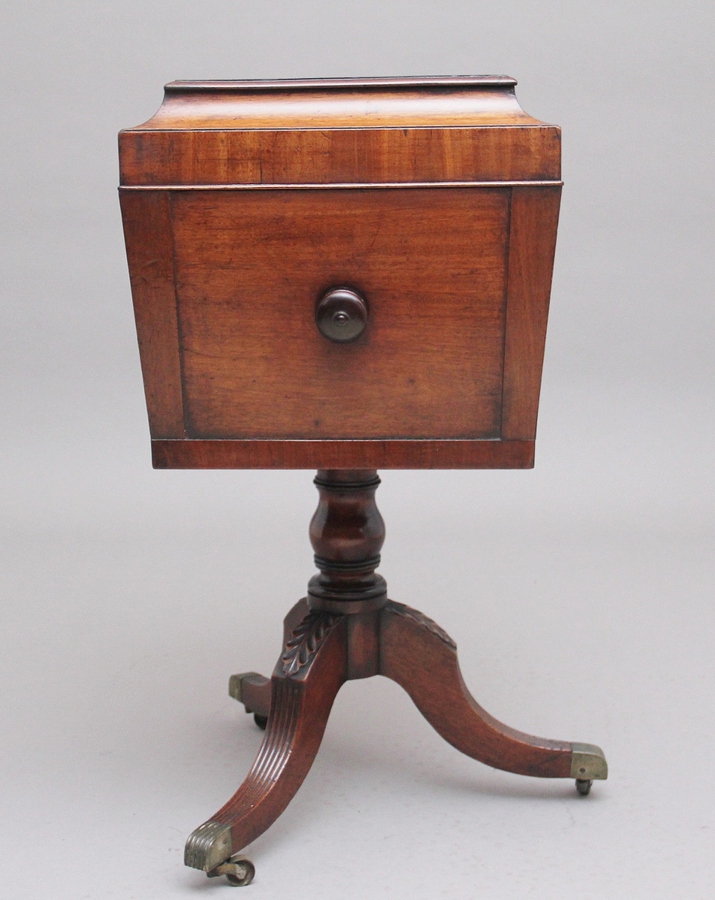 Antique Early 19th Century mahogany teapoy