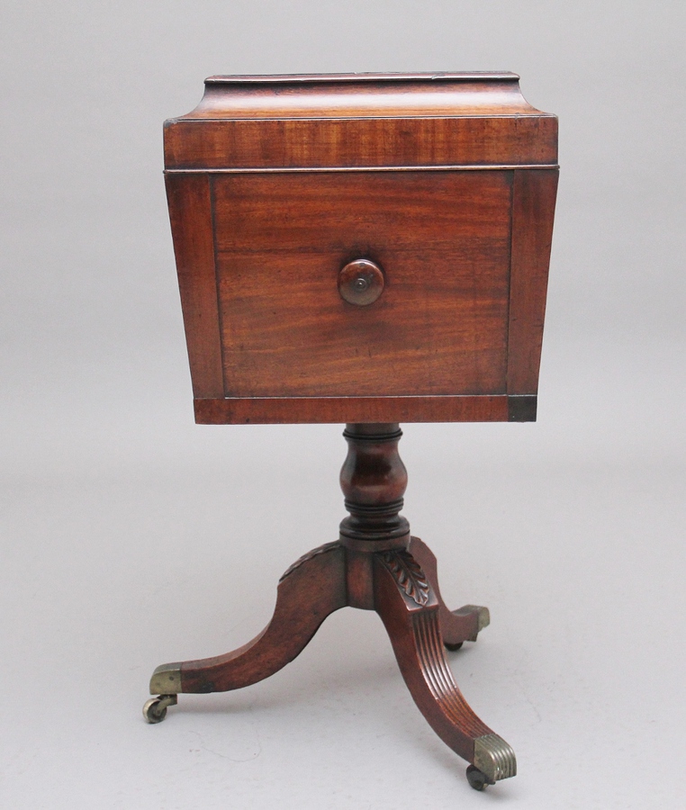 Antique Early 19th Century mahogany teapoy