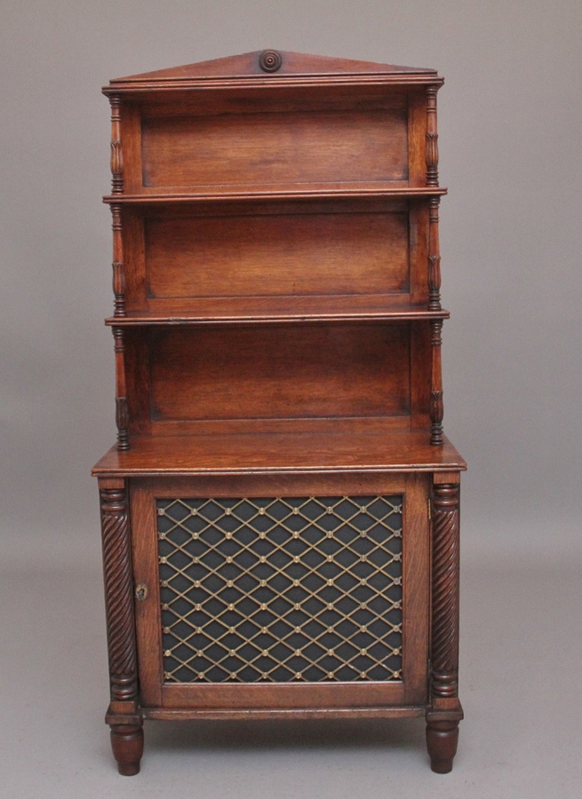 Antique Early 19th Century oak bookcase cabinet