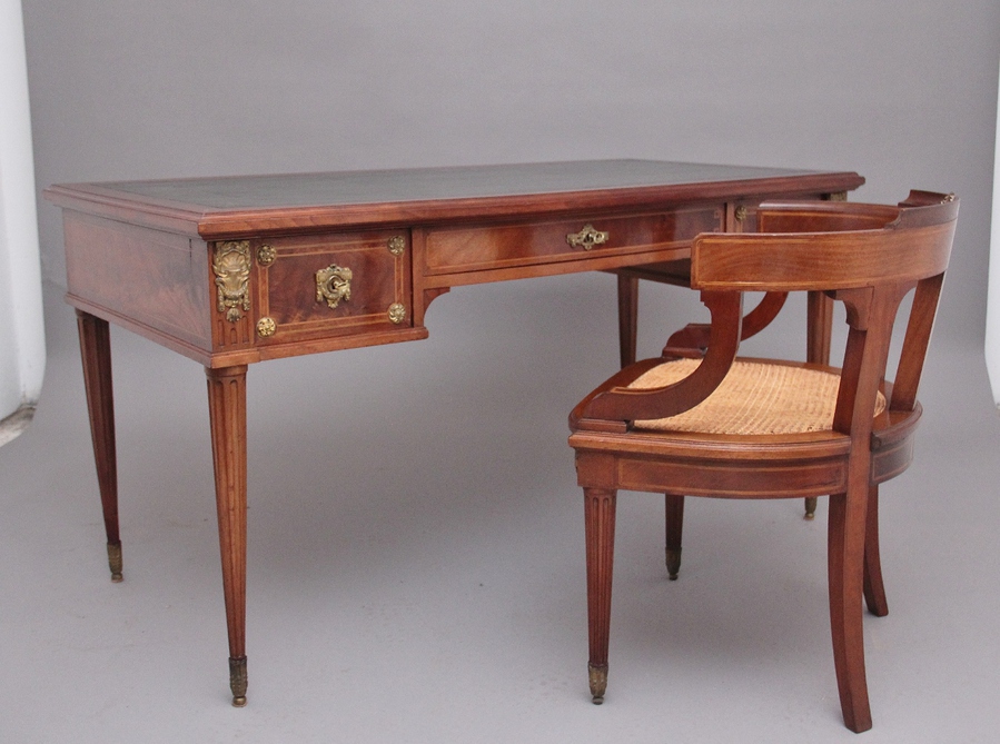 19th Century French desk and matching desk chair