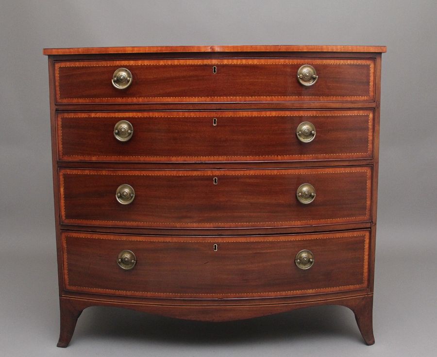 Decorative 18th Century mahogany bowfront chest of drawers