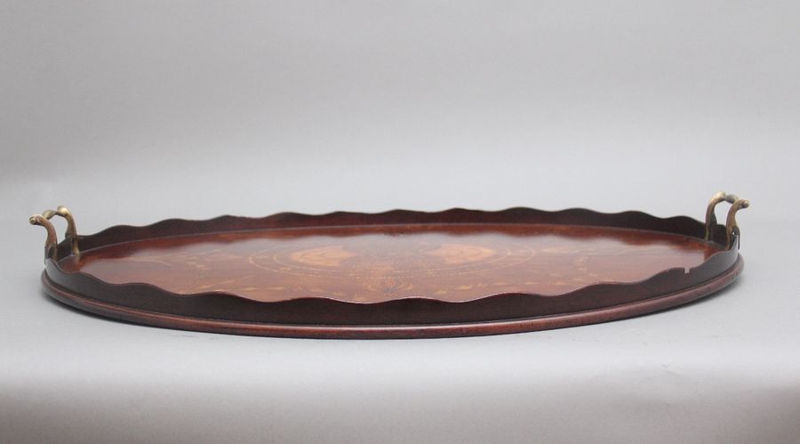 Antique 19th Century inlaid mahogany tray
