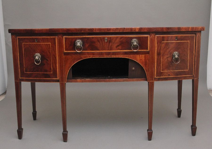 Antique Early 19th Century mahogany bowfront sideboard