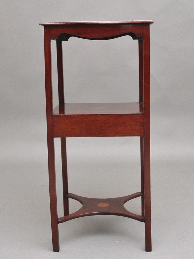 Antique 19th Century inlaid mahogany bedside table