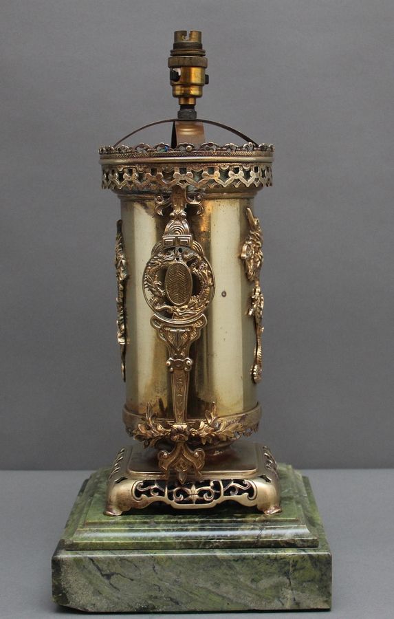 Antique 19th Century Japanese brass table lamp