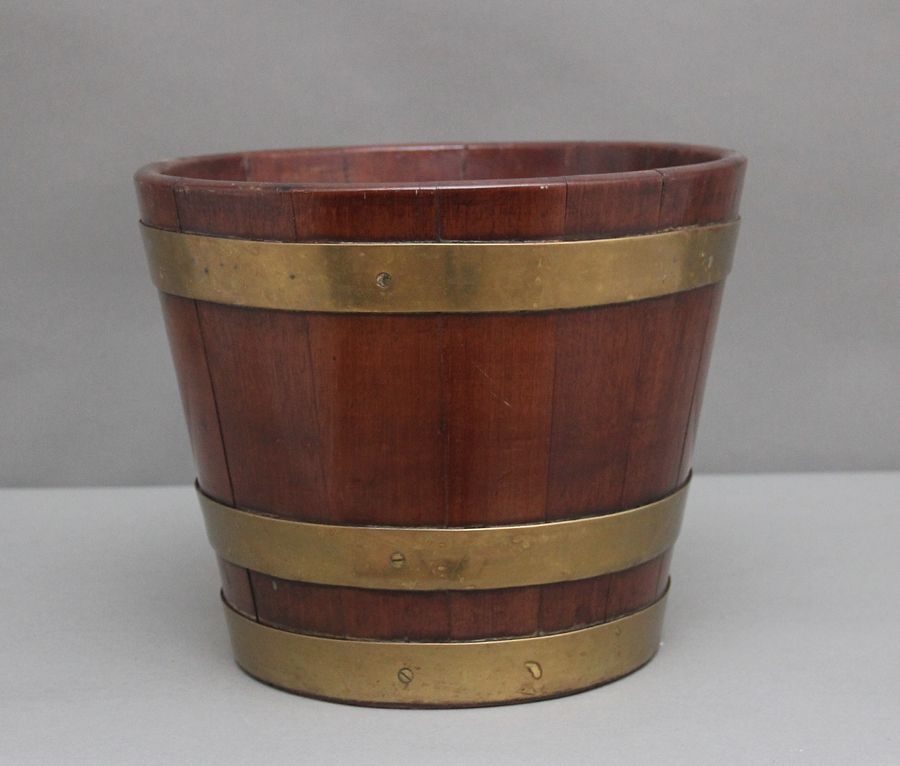 Antique Early 19th Century mahogany brass bound bucket