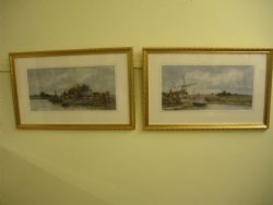 Pair Edwardian Watercolour Paintings