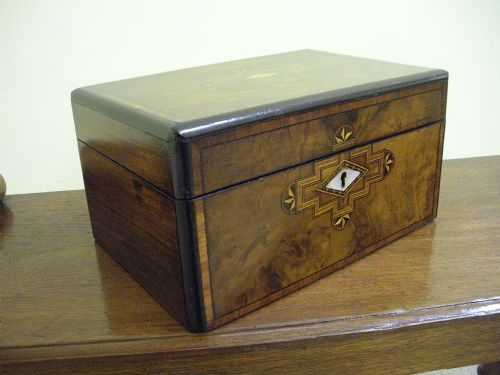 Victorian Burr Walnut Work Box