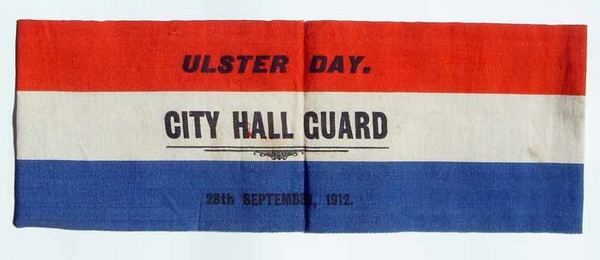 City Hall Guard armband. ULSTER  Day 28 Septmeber 1912