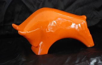 Vintage 50s Fat Lava Bull Figurine