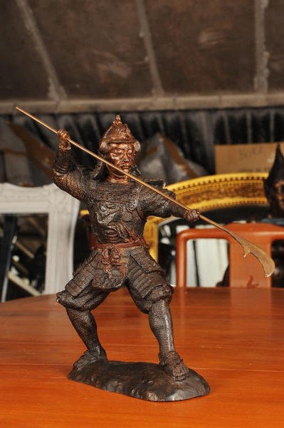 Samurai Warrior Bronze Statue Soldier Japanese Casting