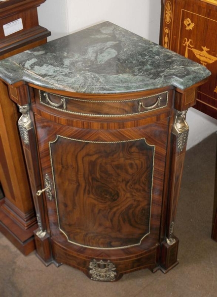 French Empire Corner Cabinet Chest Kingwood