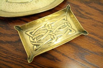 Antique Set of 4 Arts & Crafts Brass Dishes