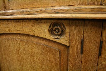 Antique Late Victorian Oak 4 Door Cabinet Bookcase