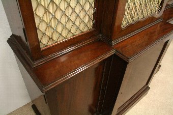 Antique Regency Style Mahogany Cabinet Bookcase