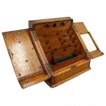 Antique Victorian Oak Stationery Box