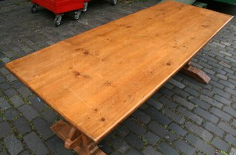 Antique Yellow Pine Refectory Table