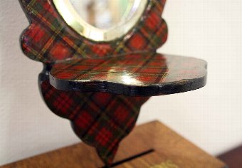 Antique Scottish Tartanware Mirror/Bracket