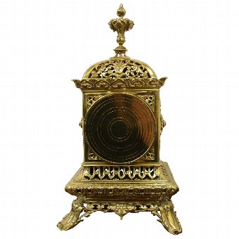 Antique French Cast Brass Mantel Clock
