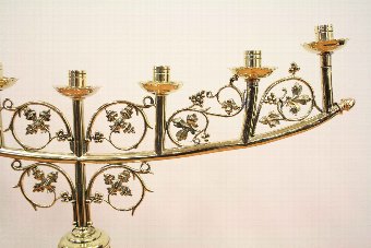 Antique Pair of French Brass Candelabra