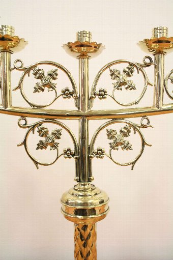 Antique Pair of French Brass Candelabra