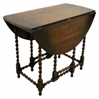 Jacobean Style Oak Drop Leaf Table