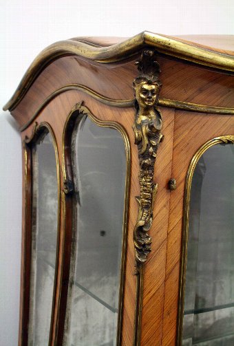 Antique French Kingwood Vitrine Cabinet
