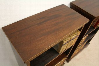 Antique Pair of Sheraton Style Mahogany Open Bookcases