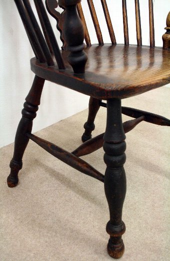 Antique Mid Victorian Elm and Ash Windsor Chair