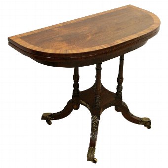 Regency Demi Lune Rosewood Tea Table