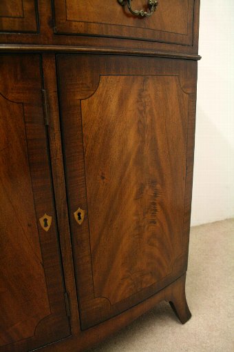 Antique George II Style Mahogany Bow Front Cupboard